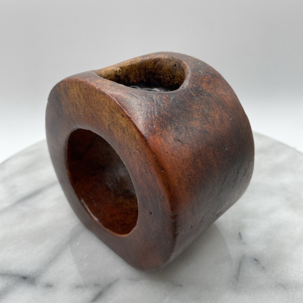 Hand Turned Burl Wood Candle‎ Holders Tea Light Cabin Heavy Circular Ring Round